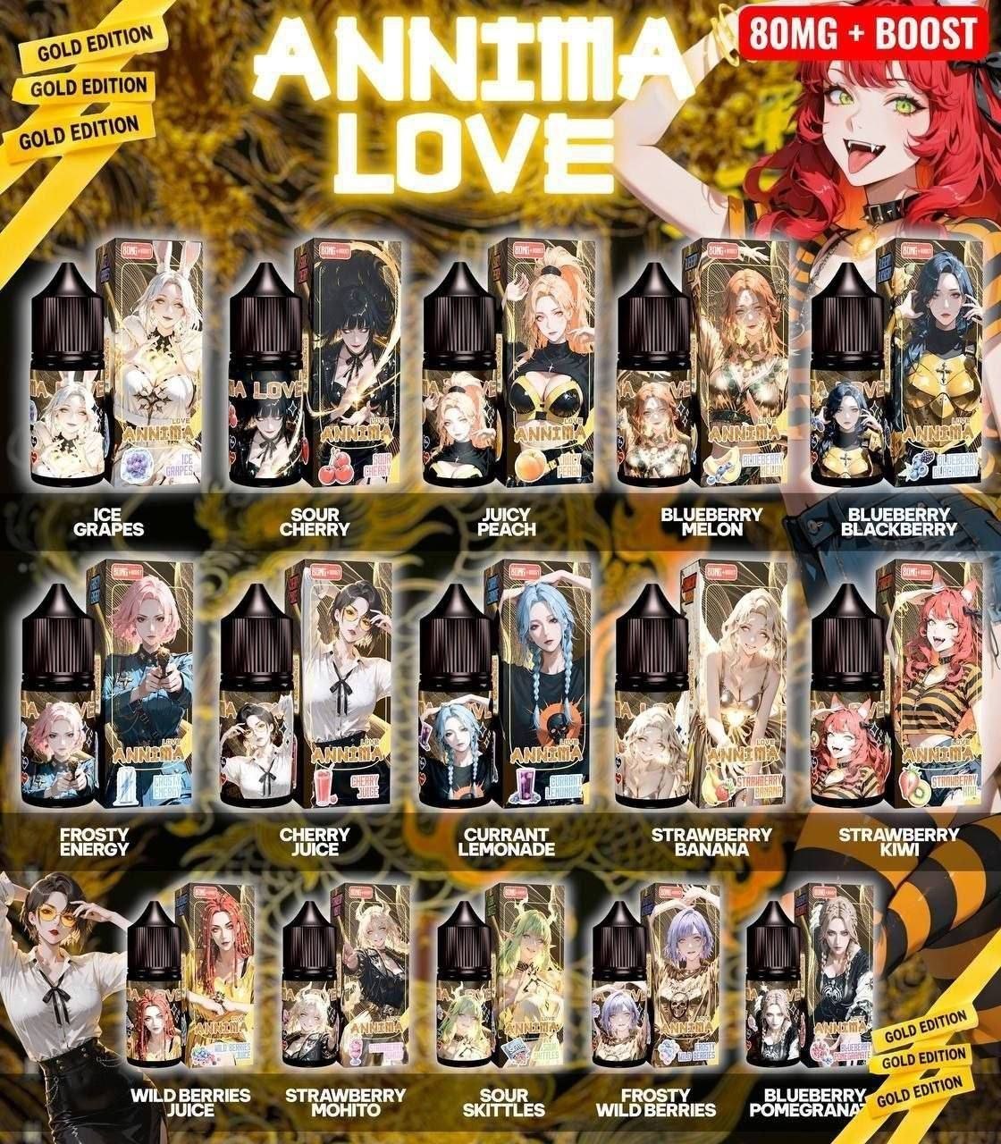 ANNIMA LOVE GOLD EDITION - 30ML/80MG + BOOST (Sour skittles)